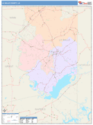 La Salle Parish (County), LA Digital Map Color Cast Style